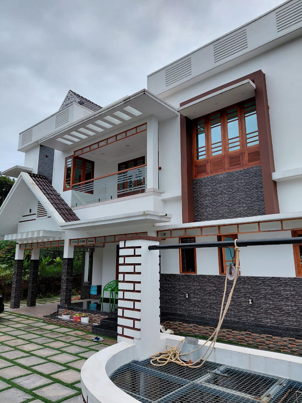 Pergola with glass roof